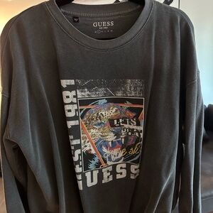 Guess charcoal western print hoodie size S